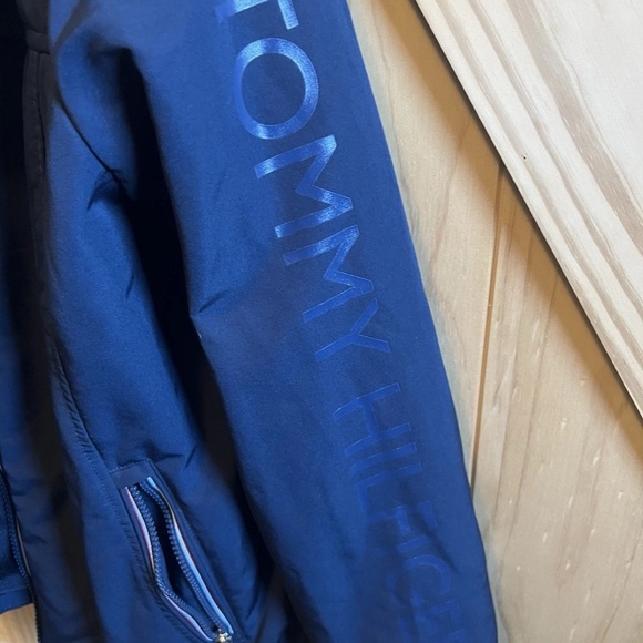 Tommy Hilfiger Women's Jacket Navy Blue Fleece Lined Zip Hood Size S Coat Winter - Picture 3 of 5